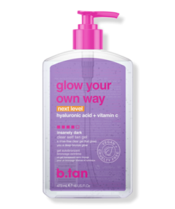 glow your own way next level insanely dark clear self tan gel