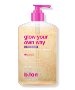 glow your own way shimmer shimmering clear self tan gel