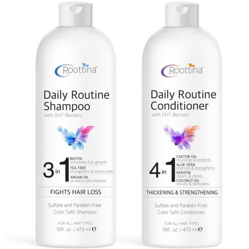 Roottina Daily Routine Shampoo and Conditioner, Fights Hair Loss