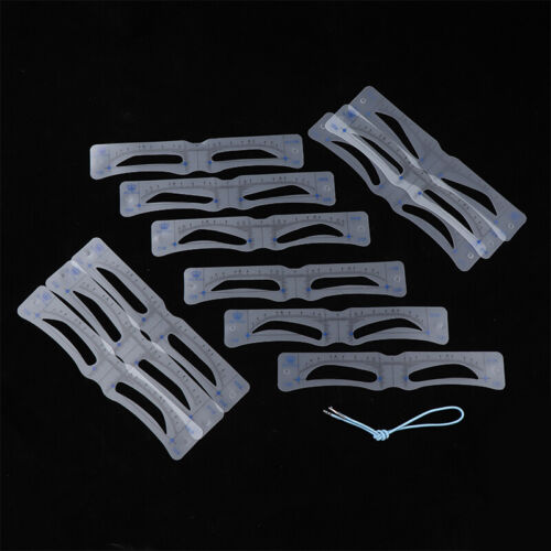 12Pcs Silicone Eyebrow Stencils DIY Makeup Eyebrow Drawing Guide Templ_yr