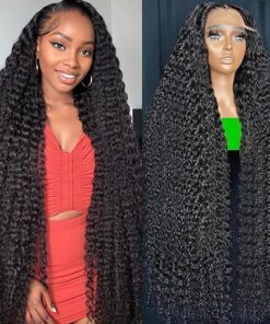 13x6 Deep Wave Lace Front Wigs Human Hair 28 Inch 180 Density HD Deep Curly Lace Front Wigs Human Hair Wigs for Women Lace Frontal Wigs Human Hair Pre Plucked with Baby Hair