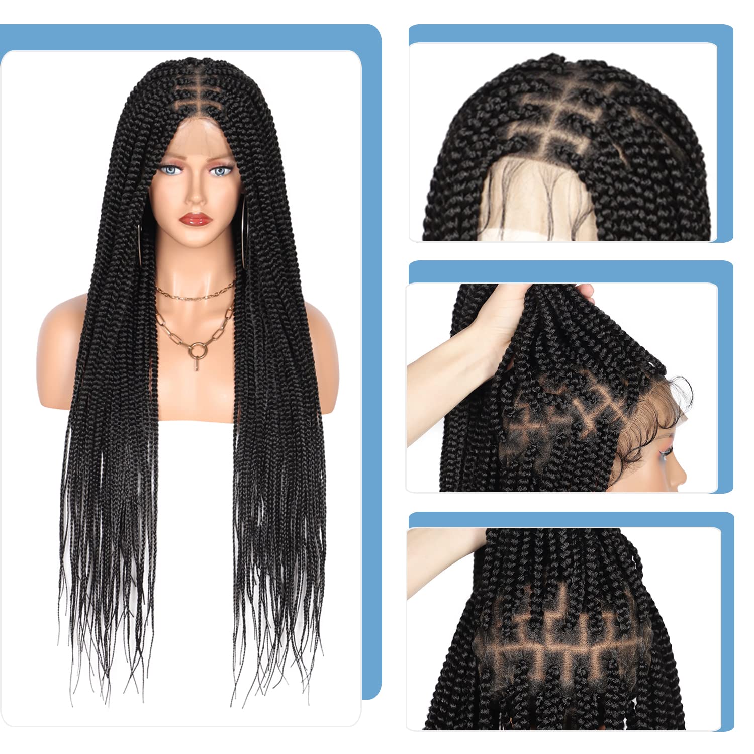 Fecihor 36" Full Lace Box Braids Wig