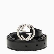 Gucci Black Leather GG Belt