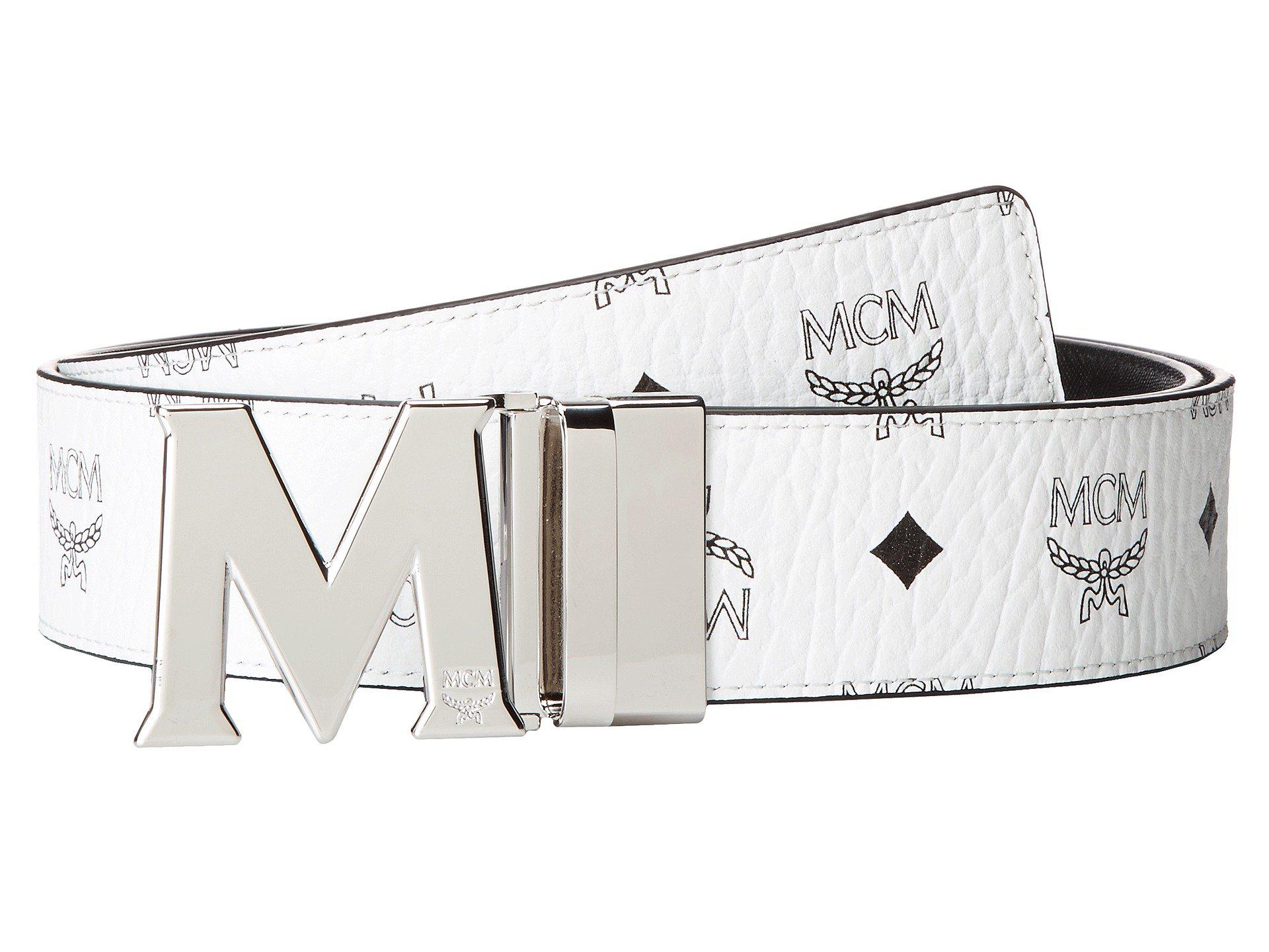 White and Black MCM Belt