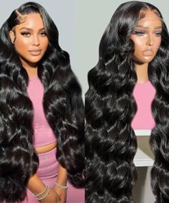 Tuneful 30 Inch Body Wave Lace Front Wigs Human Hair 13x6 HD Lace Frontal Wigs Human Hair Pre Plucked 220% Density Human Hair Lace Front Wigs for Women