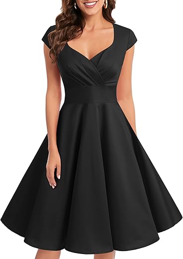 Bbonlinedress Women Short 1950s Retro Vintage Cocktail Party Swing Dresses