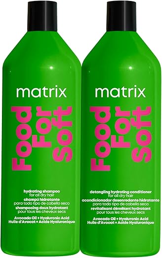 MATRIX Food For Soft Shampoo and Conditioner Set | Hydrating Haircare For Moisturizing | Detangles and Cleanses | Hyaluronic Acid | Avocado Oil | For Dry, Brittle Hair