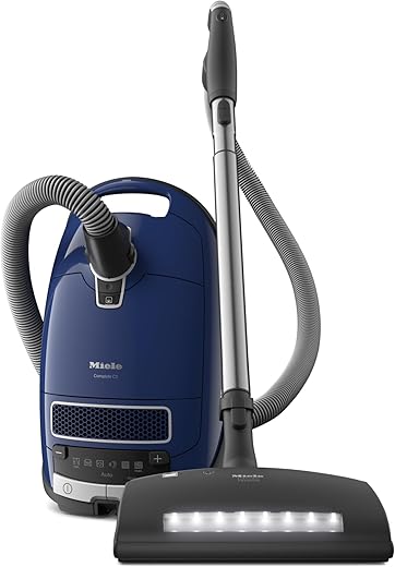 Miele Complete C3 Bagged Canister Vacuum Cleaner with Electrobrush Floorhead Suitable for Carpets and Hard Floors, in Marine Blue