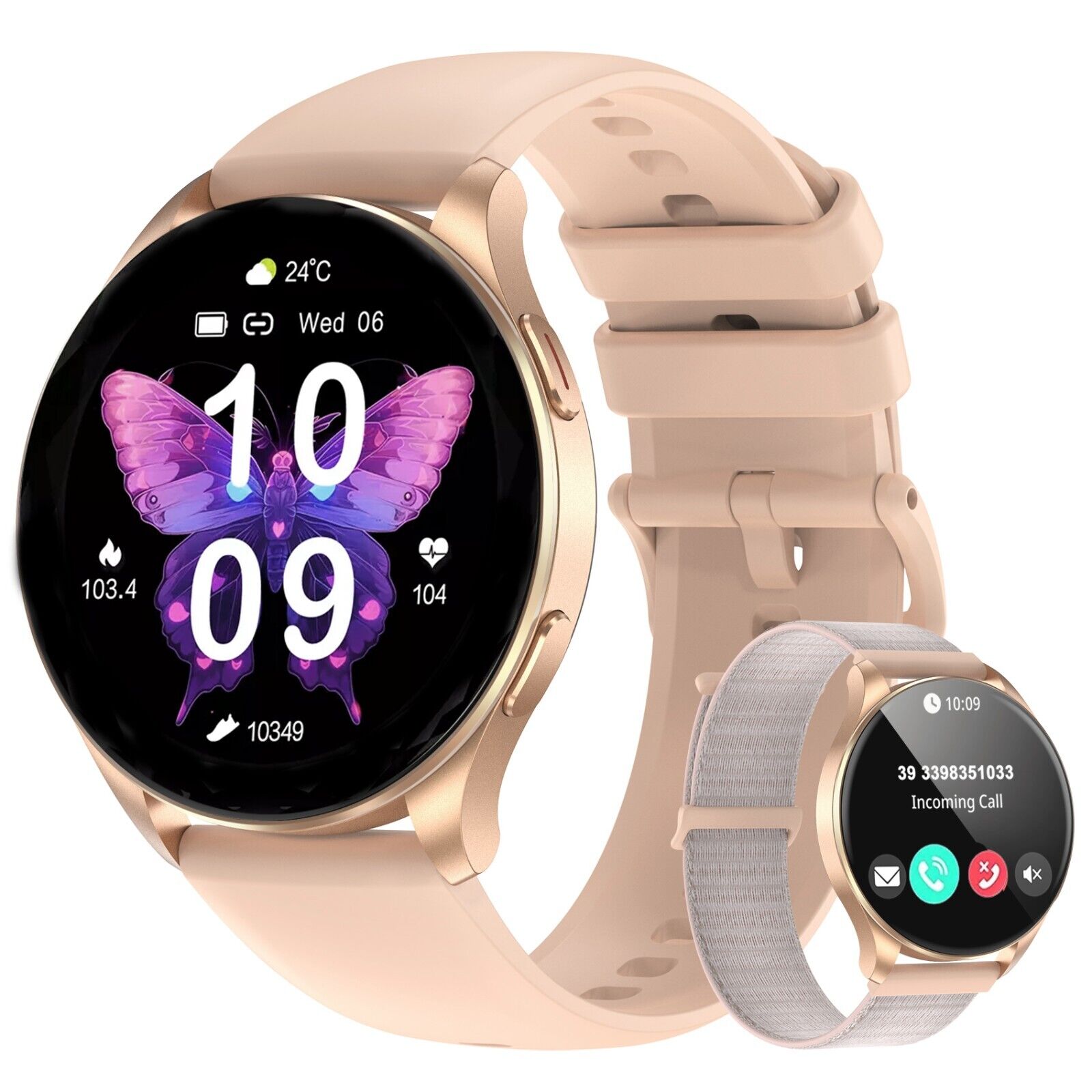 Smart Watch Women Android Ladies Fitness Bluetooth Call Watch for iPhone Samsung